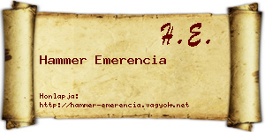Hammer Emerencia névjegykártya